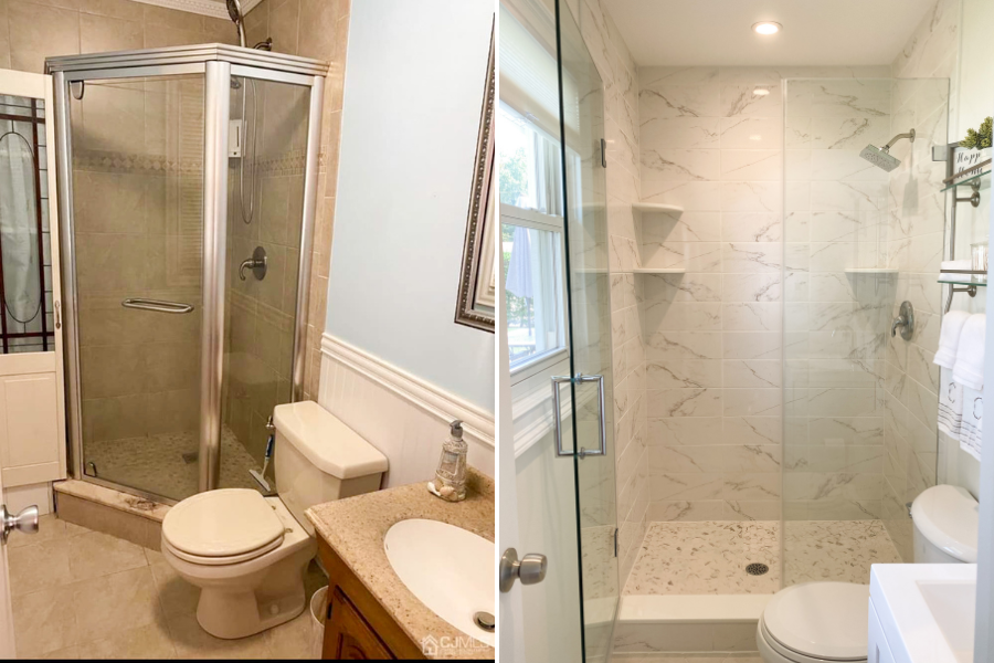 small bathroom remodel before and after