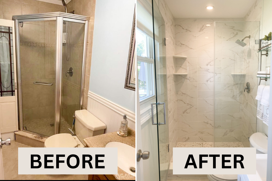 small bathroom remodel before and after