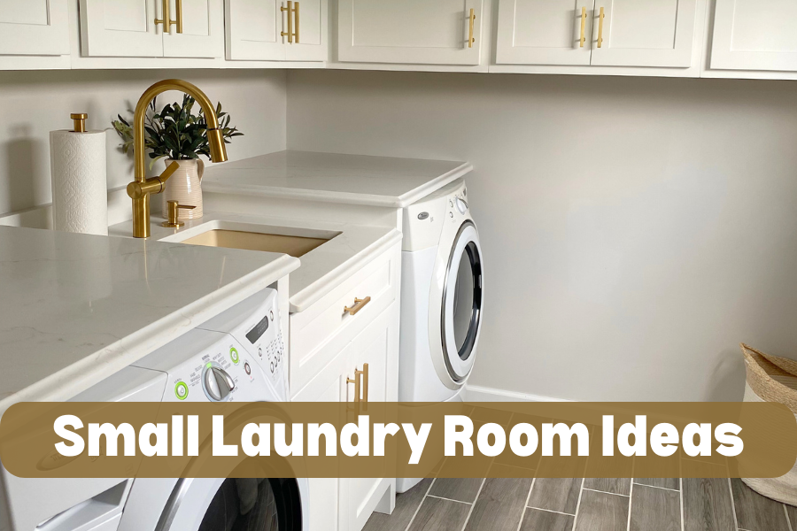 small laundry room  IDEAS with front loading washer and dryer