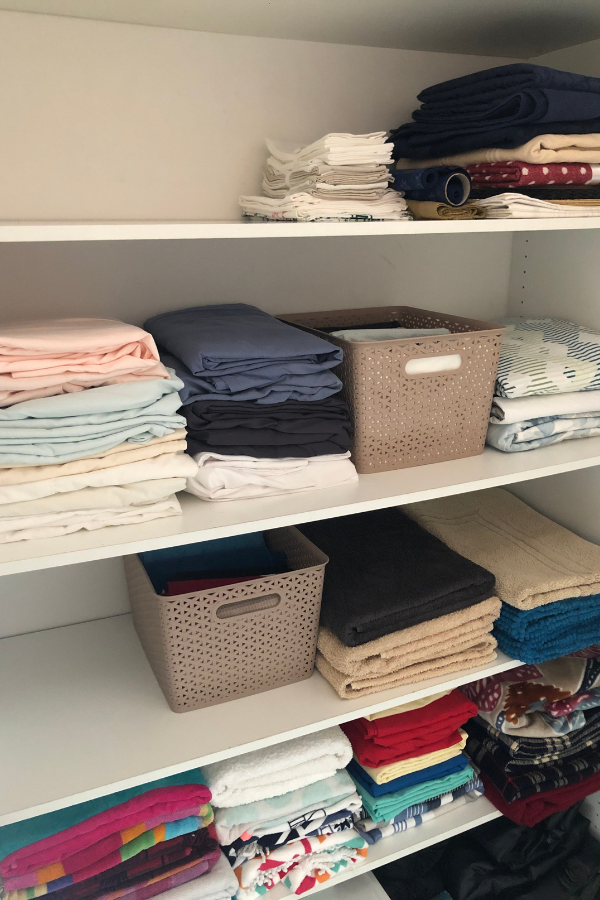 decluttering the linen closet