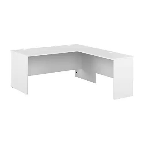 Bestar Logan L Shaped Desk in Pure White, 65W