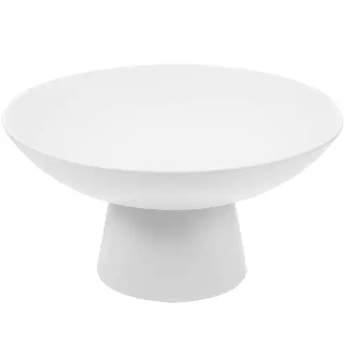 Yardwe Footed Fruit Bowl Pedestal Dessert Bowl Ceramic Fruit Bowl Fruit Container for Lunch Tray Fruit Tray (White)