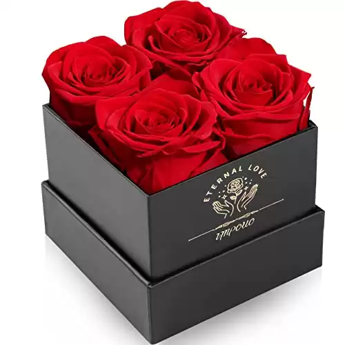 Impouo Fresh Flowers for Delivery Prime - Roses in a Box - Forever Preserved Roses - Birthday Gifts for Women/Mom/Girlfriend/Wife/Grandma