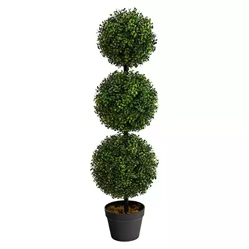 Nearly Natural 3ft. Boxwood Triple Ball Topiary Artificial Tree (Indoor/Outdoor)