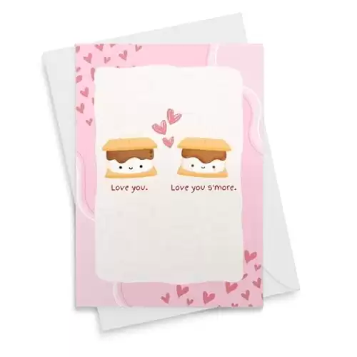 Cute Love Card SMORES S'MORE Pun, Fun Birthday Card, Card For Boyfriend, Card For Girlfriend, Anniversary Card, Valentines Day Gift For Him [00643]