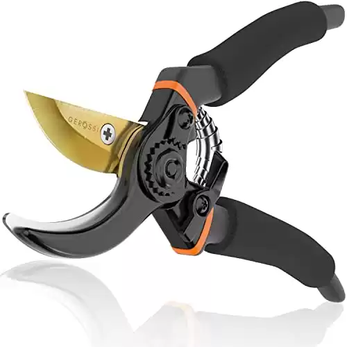 Premium Bypass Pruning Shears for your Garden Heavy-Duty, Ultra Sharp Pruners w/Soft Cushion Grip Handle Made with Japanese Grade High Carbon Steel Perfectly Cutting Through Anything i...