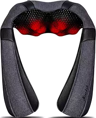 Back Massager, Shiatsu Neck Massager with Heat, Electric Shoulder Massager, Kneading Massage Pillow for Foot, Leg, Muscle Pain Relief, Get Well Soon Presents Christmas Gifts