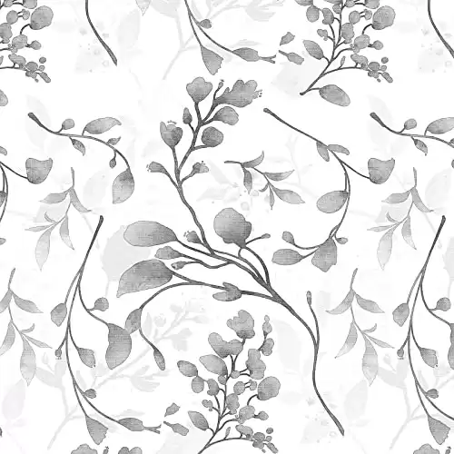 Orainege Gray Floral Peel and Stick Wallpaper Floral Contact Paper 17.7 inch×118.1inch Gray Peel and Stick Wallpaper for Bathroom Removable Wallpaper Floral Self Adhesive Wall Paper Kitchen Decorativ...