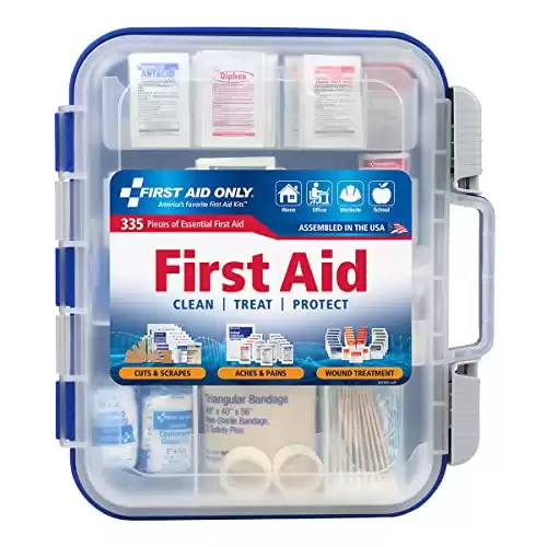 First Aid Only OSHA-Compliant All-Purpose 100-Person Emergency First Aid Kit for Home, Work, and Travel, 335 Pieces