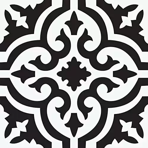 FloorPops Parma Peel & Stick Floor Tiles, Black
