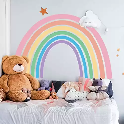 Decords Rainbow Wall Decals Peel and Stick - Rainbow Wall Sticker Decals, Boho Rainbow Decor for Kids Bedroom - Rainbow Decor for Girls Bedroom, Nursery Decor - Made in Europe, 2 Years Warranty