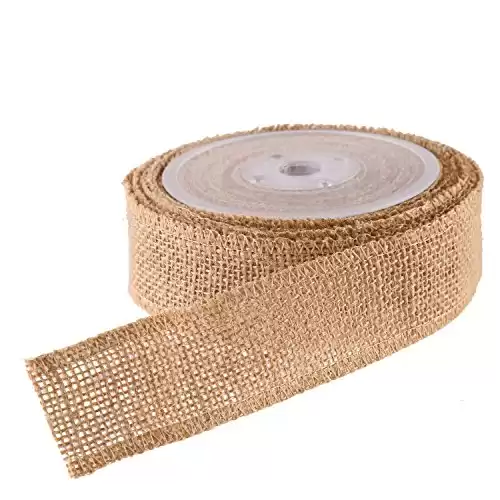 DECORA Natural Wide Burlap Ribbon on Spool for Wedding Decoration DIY Crafting,1.5inch/10 Yard