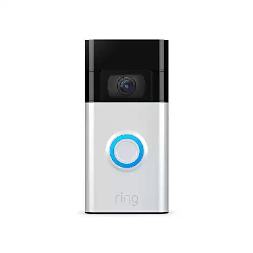 Ring Video Doorbell - 1080p HD video, improved motion detection, easy installation Satin Nickel