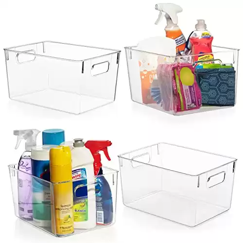 ClearSpace Plastic Storage Bins Perfect Kitchen Organization or Pantry Storage Fridge Organizer, Pantry Organization and Storage Bins, Cabinet Organizers