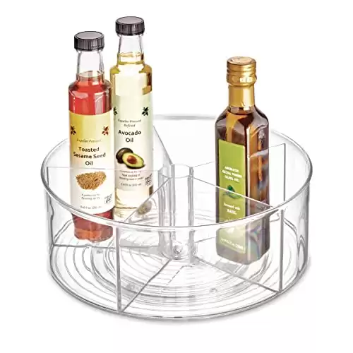 iDesign Recycled Plastic Lazy Susan Turntable Organizer Pantry, Bathroom, General Storage and More, The Linus Collection, 11.5", Clear