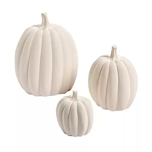 Fun Express DIY White Pumpkins for Decorating - Create Your Own Halloween Decor with 3 Different Sizes White Faux Pumpkins - Versatile Artificial Pumpkin for Fall & Halloween - Durable & Kid-F...