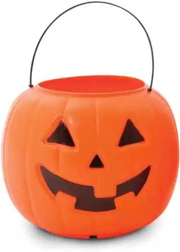 Halloween Pumpkin Jack O' Lantern Candy Bucket (Orange)