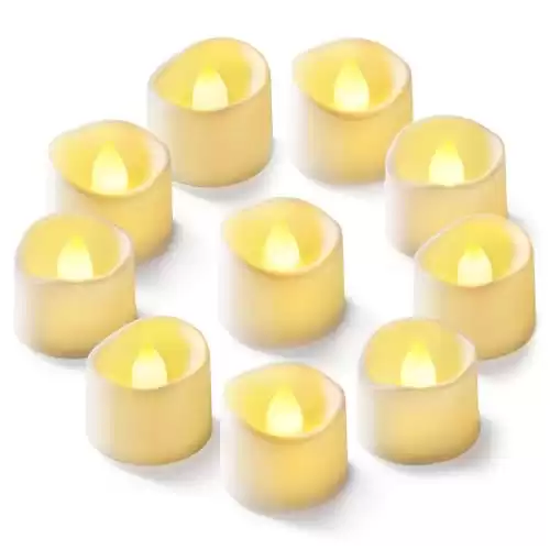 Homemory 12-Pack Flameless LED Tea Lights Candles Battery Operated, 200+Hour Fake Electric Candles TeaLights for Votive, Aniversary, Wedding Centerpiece Table Decor, Funeral, Halloween, Christmas