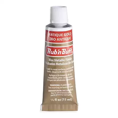 AMACO Rub n Buff Wax Metallic Finish - Rub n Buff Antique Gold 15ml Tube - Versatile Gilding Wax for Finishing Furniture Antiquing and Restoration - Rub and Buff Colors Single Tube