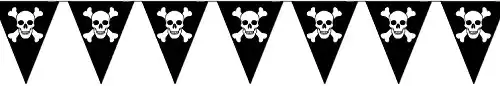 Beistle 50537 Jolly Roger Pennant Banner, 10-Inch by 12-Feet