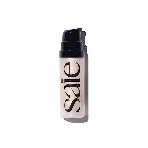 Saie Mini Glowy Super Gel Lightweight Illuminator - Luminizer + Makeup Primer for Glowing Skin - Enriched with Vitamin C + Hydrating Squalane Oil - Wear Alone or Under Makeup - Starglow (0.5 oz)