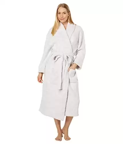 Barefoot Dreams Cozychic Heathered Robe Heather Stone/White 3 (US 16-18)