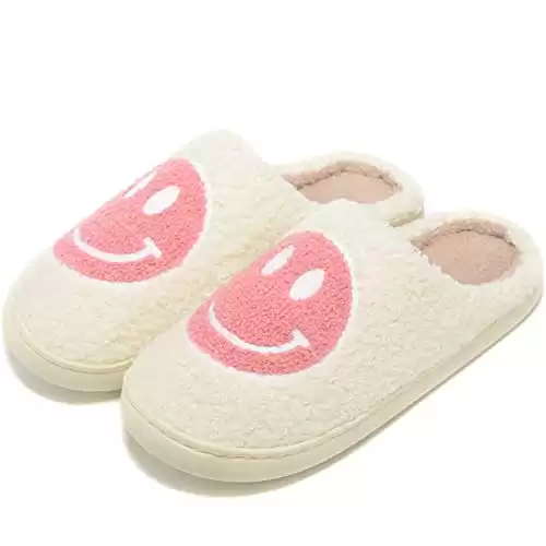 Retro Fuzzy Slippers for Women and Men - Soft, Warm, Non-Slip Couple Style Home Slide Slippers with Memory Foam