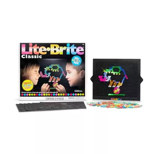 Lite Brite Classic, Favorite Retro Toy - Create Art with Light, STEM, Educational Learning, Holiday, Birthday, Gift, Boys, Kid, Toddler, Girls Age 4+