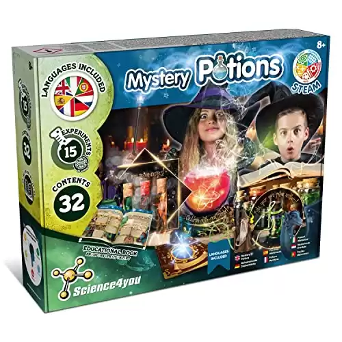 Science4you Magic Potions - Potion Kits for Kids, Chemistry Set to Make Magic Potions, Magic Wand for Kids, Sciente Kit for Kids Age 8-12, Toys Games, Gifts for 8+ Year Old Boys & Girls