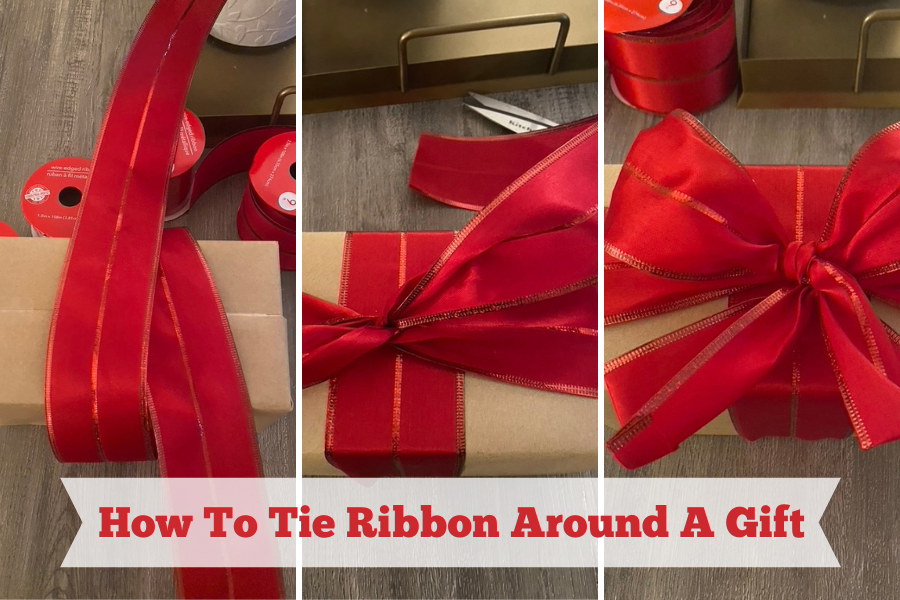 how to tie ribbon around a gift