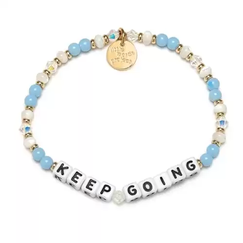 Little Words Project Handcrafted and Uniquely Designed Beaded Bracelet - Keep Going