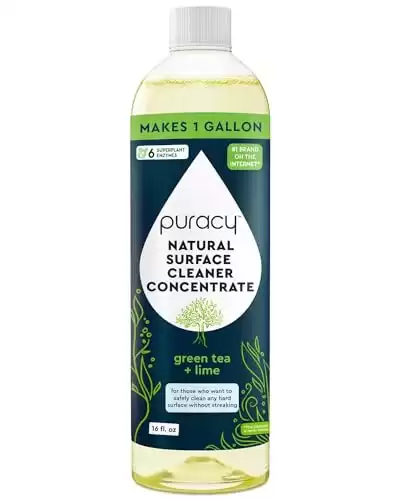 Puracy 99.9% Natural All Purpose Cleaner Concentrate Makes 128oz Multi Purpose Cleaner Green Tea & Lime Surface Cleaner, Floor Cleaner, Kitchen, Cleaner, Bathroom Cleaner &...