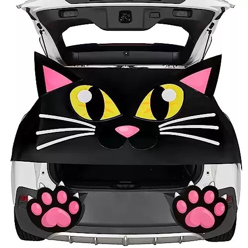 JOYIN Halloween Cat Trunk or Treat Car Decorations Kit for SUV Van Vehicle Trunk, Cute Halloween Stickers Balloons Hand Head Archway Garage Door Haunted House Outdoor Halloween Decorations Outside