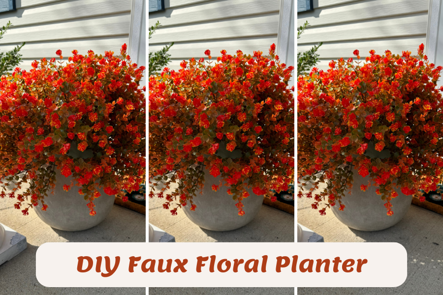 diy faux floral planter