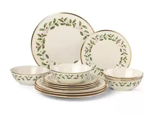 Lenox 893172 Holiday 12-Piece Plate and Bowl Set