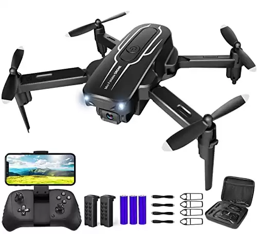 Mini Drone with Camera for Adults Youth - 1080P HD FPV Camera Drones with 90 Adjustable Lens, Gestures Selfie, One Key Start, 360 Flips, Toys Gifts RC Quadcopter for Boys Girls with 2 Batteries