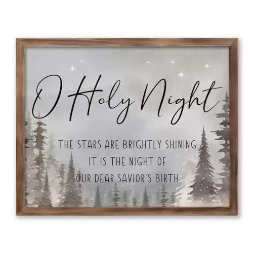 Christmas Decoration, Holy Night Wall Decor, Christmas Wall Art, Christmas Mantel Decor, Farmhouse Christmas, Christmas Night Decor, Holy Night Sign, Rustic Christmas Sign Quality Print