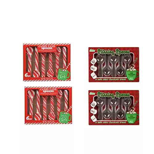 Candy Cane Peppermint Flavored, Chocolate Stirring Spoons, Hot Chocolate Party, For Kids