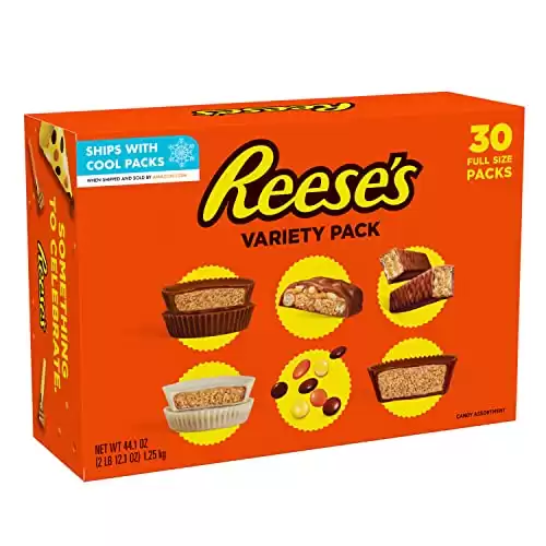 REESE'S Assorted Peanut Butter Candy Bulk Box, 44.1 oz (30 Count)