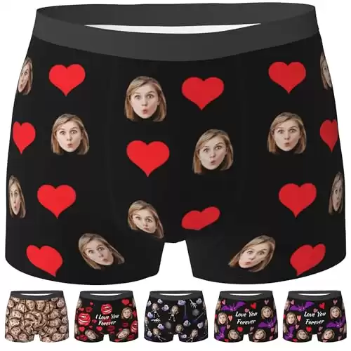 Custom Boxers with Face on Them Customized Boxers for Men Gifts for Birthday for Boyfriend Unique Personalized Underwear for Men XL Stl-8