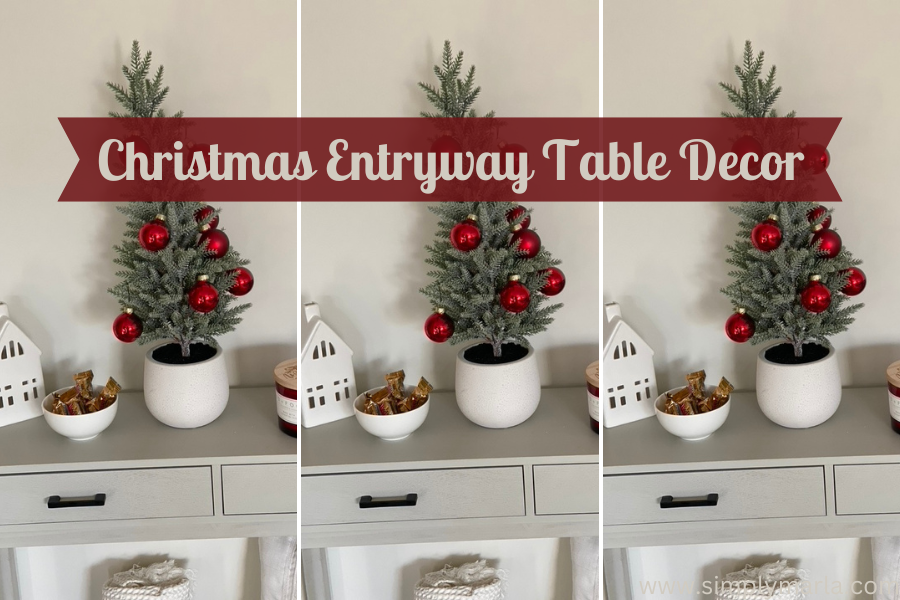 christmas entryway table decor