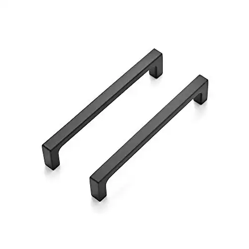 Ravinte 30 Pack SOLID 5 Inch Kitchen Square Cabinet Handles Matte Black Cabinet Pulls Drawer Pulls Kitchen Cabinet Hardware Flat Black Kitchen Handles