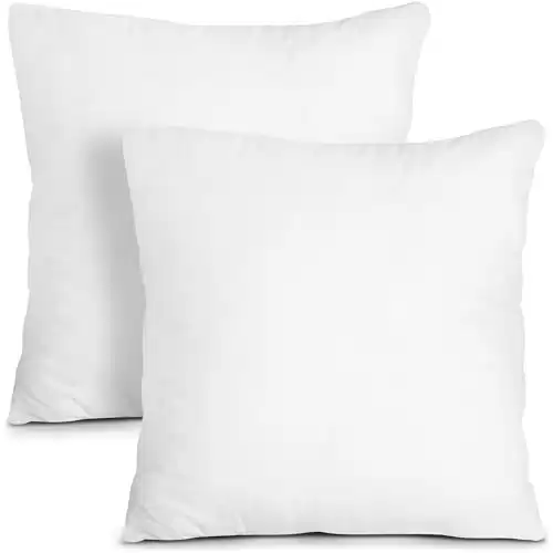 Utopia Bedding Throw Pillows Insert (Pack of 2, White) - 20 x 20 Inches Bed and Couch Pillows - Indoor Decorative Pillows