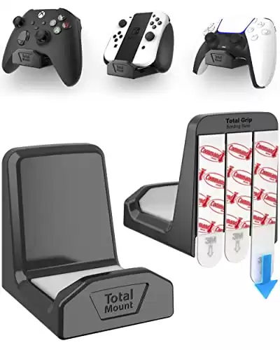 TotalMount (2 Pack) Controller Wall Stands with Non-Slip Pads & Removable Adhesive for Xbox, PS5, PS4, and Nintendo These Premium Holders Won t Damage Your Wall with Screws or Permanent Adhesive