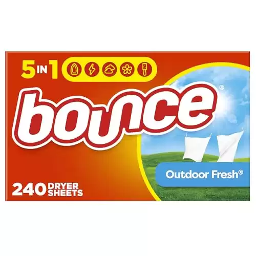 Bounce Dryer Sheets, Outdoor Fresh, 240 Count, Laundry Fabric Softener Sheets with Static Control and Wrinkle Fighters, Bounce Dryer Sheets, Fabric Softener Sheets