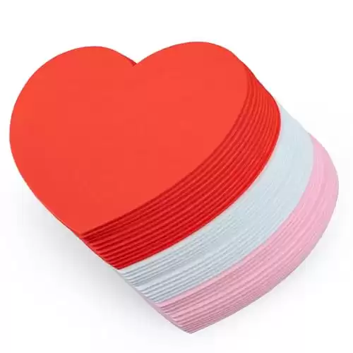 36 Pcs Foam Hearts Crafts Large 6 Inch Valentines Foam Heart Shapes Red Pink White Big Foam Hearts for Valentine's Day Wedding Mother's Day DIY Crafts Party Favors Home Decorations