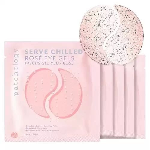 Patchology Serve Chilled Rosé Hydrating Under Eye Patches Hyaluronic Acid & Antioxidant-Infused Eye Masks to Reduce Dark Circles, Puffiness & Fine Lines - Ideal Skincare Essentials (5 Pairs)