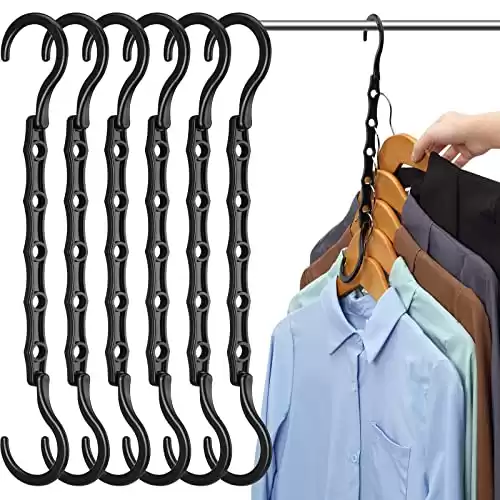 AMKUFO 12 Pack-Closet-Organizers-and-Storage, Hangers-Space-Saving-for-Closet-Organization, Clothes-Hanger-Organizer-Space-Saver-for-College-Dorm-Room-Essentials, Small-Closet-Organizer-Apartment