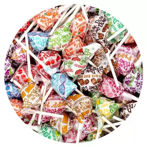 DUM DUMS Original Mix Lollipops, 1 lb Bag (60 Pieces Approx.), Gluten Free Hard Candy, Assorted Flavors, Individually Wrapped Lollipops, The Hampton Popcorn & Candy Company