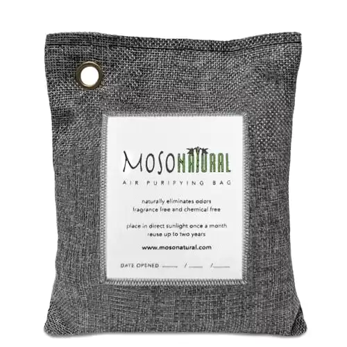 Moso Natural Air Purifying Bag 200g | Premium Bamboo Charcoal Odor Absorber for Home & Car | Closet Odor Eliminator, Small Room Deodorizer & Car Air Freshener | Long Lasting Charcoal Bags Cove...